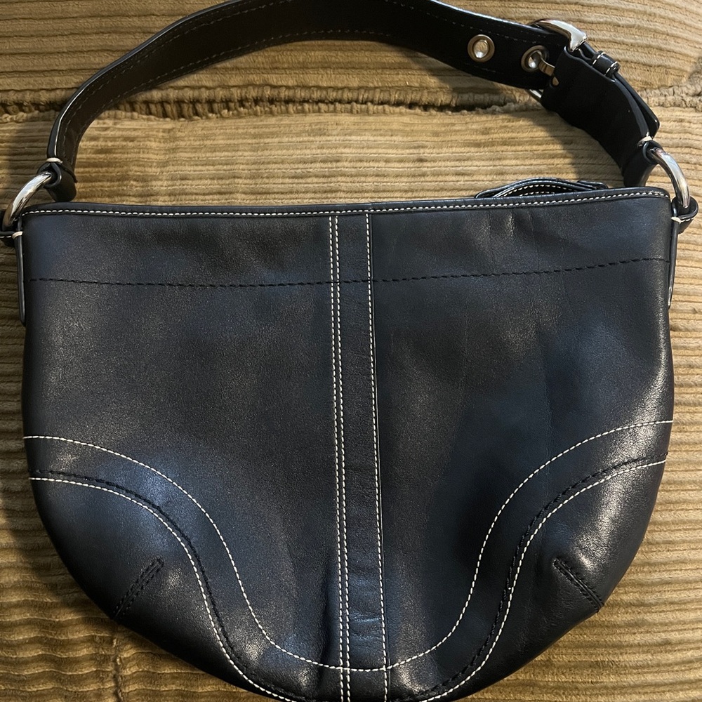 Coach Black Leather Shoulder Bag